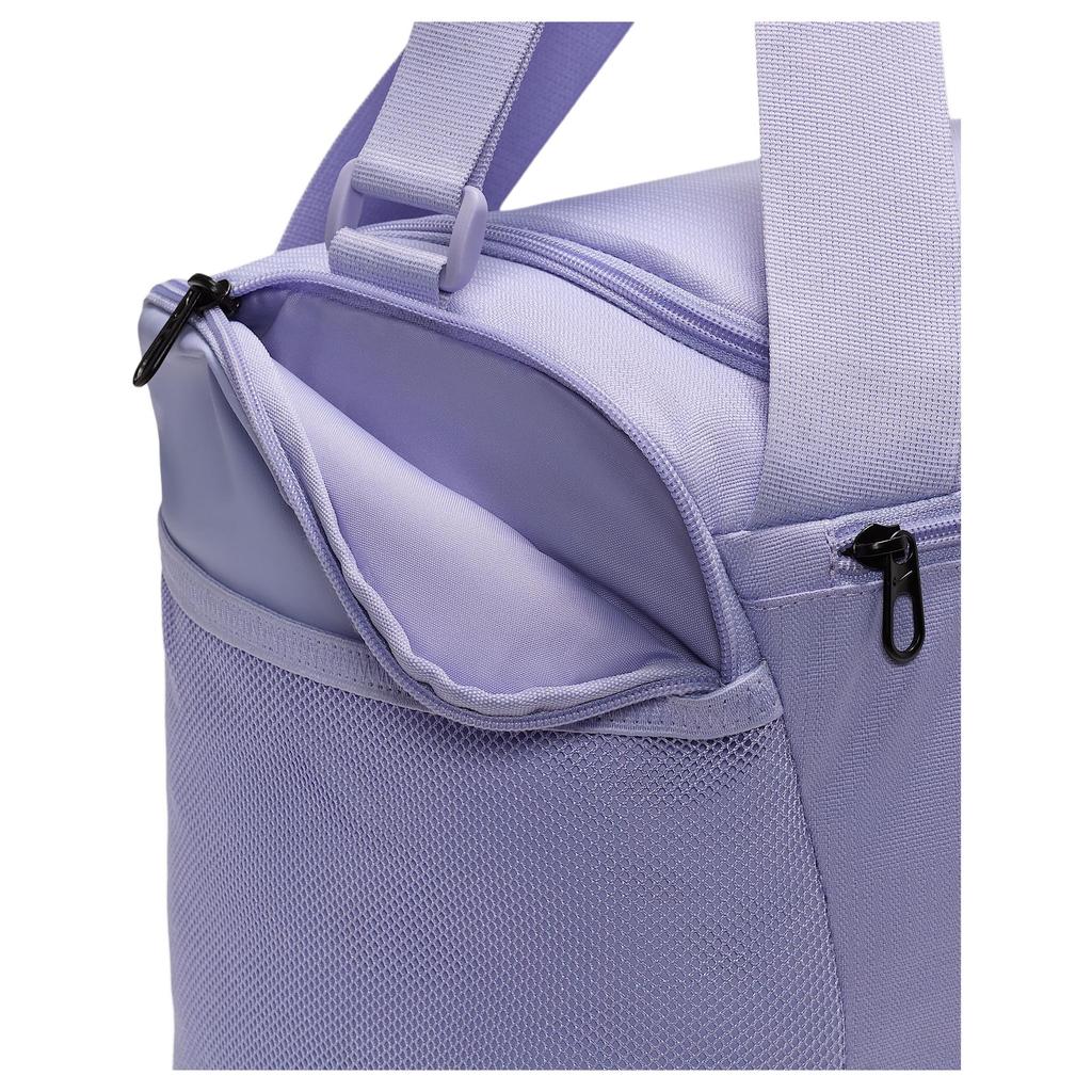 New Nike Brasilia Polyester Shoulder Bag, Crossbody Bag, Handbag Extra Small Unisex Light Purple Ice & Black & White DM3977-533