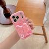 Cute Pink Bow Foldable Stand Phone Case for iPhone 12 13 14 15 16 17 Pro Max 14 15 Plus Soft Silicone Anti-drop Cover