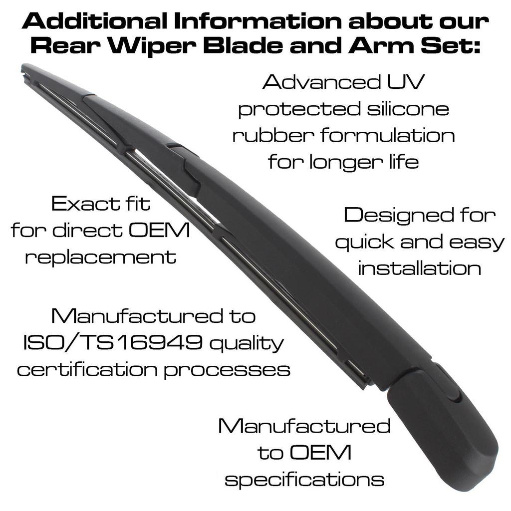 Zestaw wycieraczek tylnej szyby i piór 25 cm 10 cali do Suzuki Alto 2009-2015