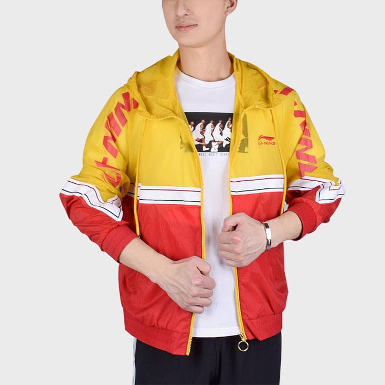 Li-Ning Color Block Letter Print Jacket Unisex Jacket Red AFDP125-5