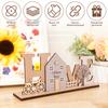Wooden Stand Decoration Wooden Home Desktop Ornament with House Tree Rustic and Modern Home Decoration for Birthday Present