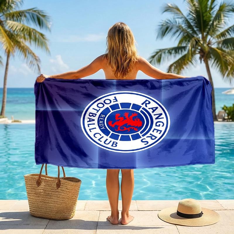 Asciugamano da Spiaggia Rangers FC Stampa Asciugatura Rapida Microfibra Assorbente Portatile da Viaggio Asciugamano da Nuoto
