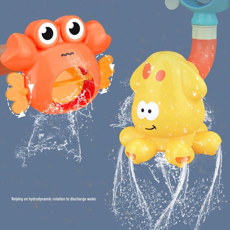 Suction Cup Baby Bath Toy: Spinning Water Sprayer with Pipes