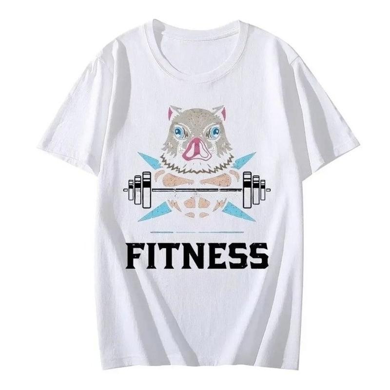 Anime Lustiger Druck  Fitness  Bedrucktes 100% reine Baumwolle T-Shirt Harajuku Herren T-Shirt Sommer Unisex Kurzarm Mode T-Shirt