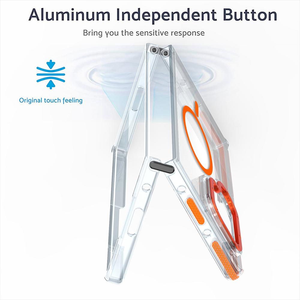 KEYSION Transparent Magnetic Case for MagSafe for Samsung Z Fold 7 6 5G Clear Shockproof Phone Back Cover for Galaxy Z Fold 6 7