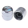Musiclily Pro Metric Abalone Top Dome Metal Knobs for Telecaster Electric Guitars/Bass, Chrome (Set of 2)