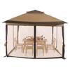 10x10ft Double Roof Canopy Tent with Metal Frame & Stakes & Mosquito Nets with Privacy Screen for Decks & Backyards Patio Party