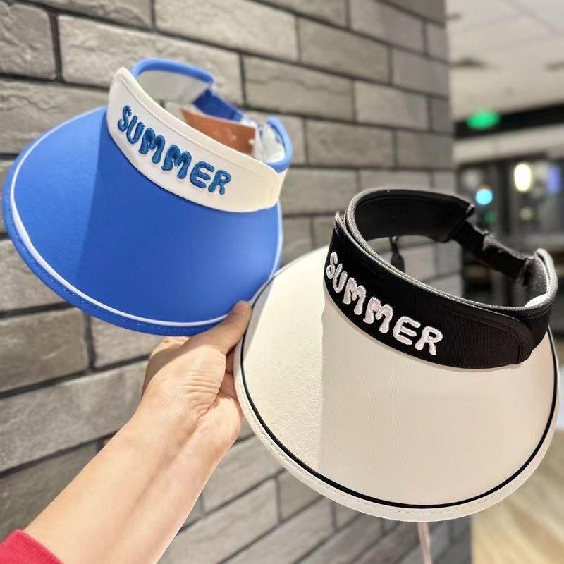 Kids Summer Visor Hat Large Brim Sun Protection Cap For Boys And Girls UV Shield Outdoor Beach Shade Hat For Toddlers
