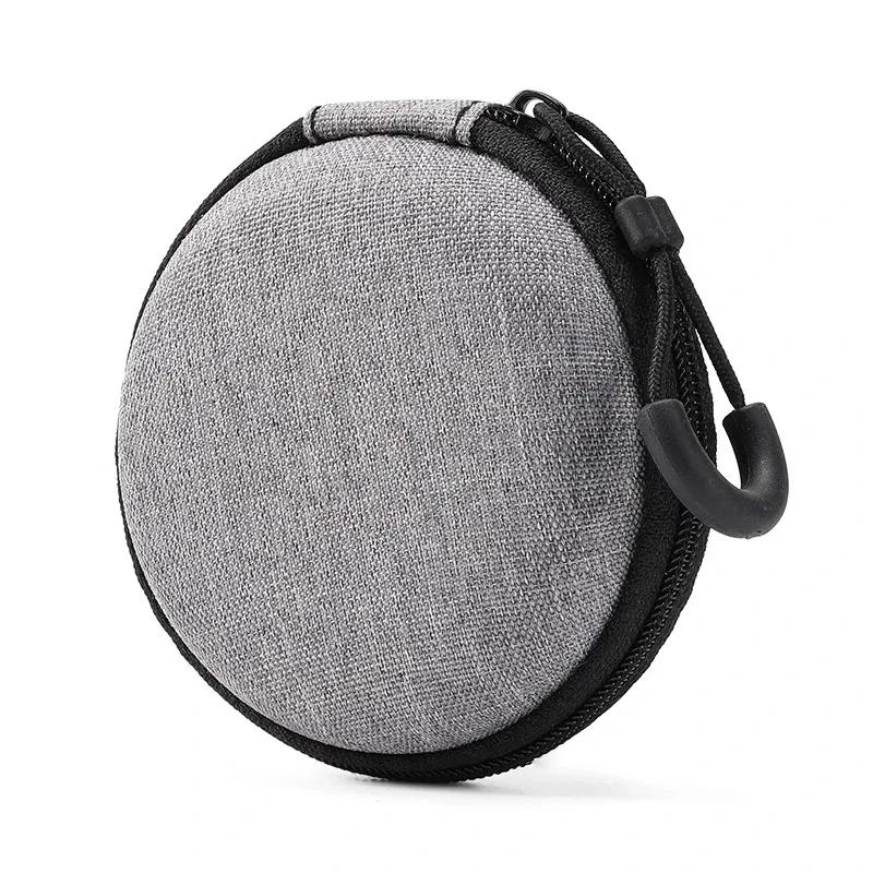 Portable Shockproof Mini Round Coin  Storage Bag Women Men Mini Earphone Charger Case Data Cable Organizer Case