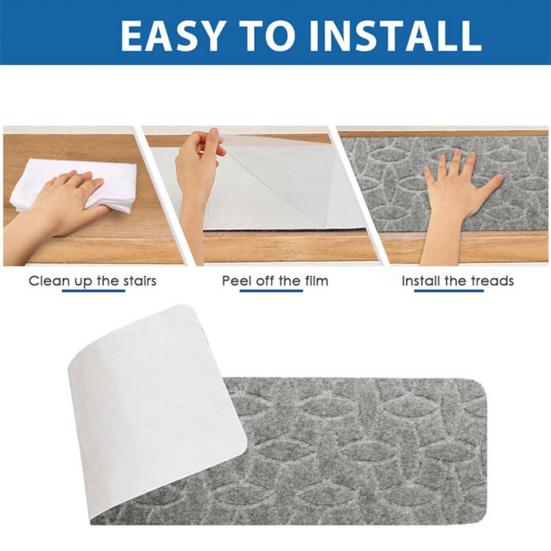 Covoraș de scară antiderapant Autoadeziv Aderență puternică Instalare ușoară Fără tăiere Reutilizabil Embosare