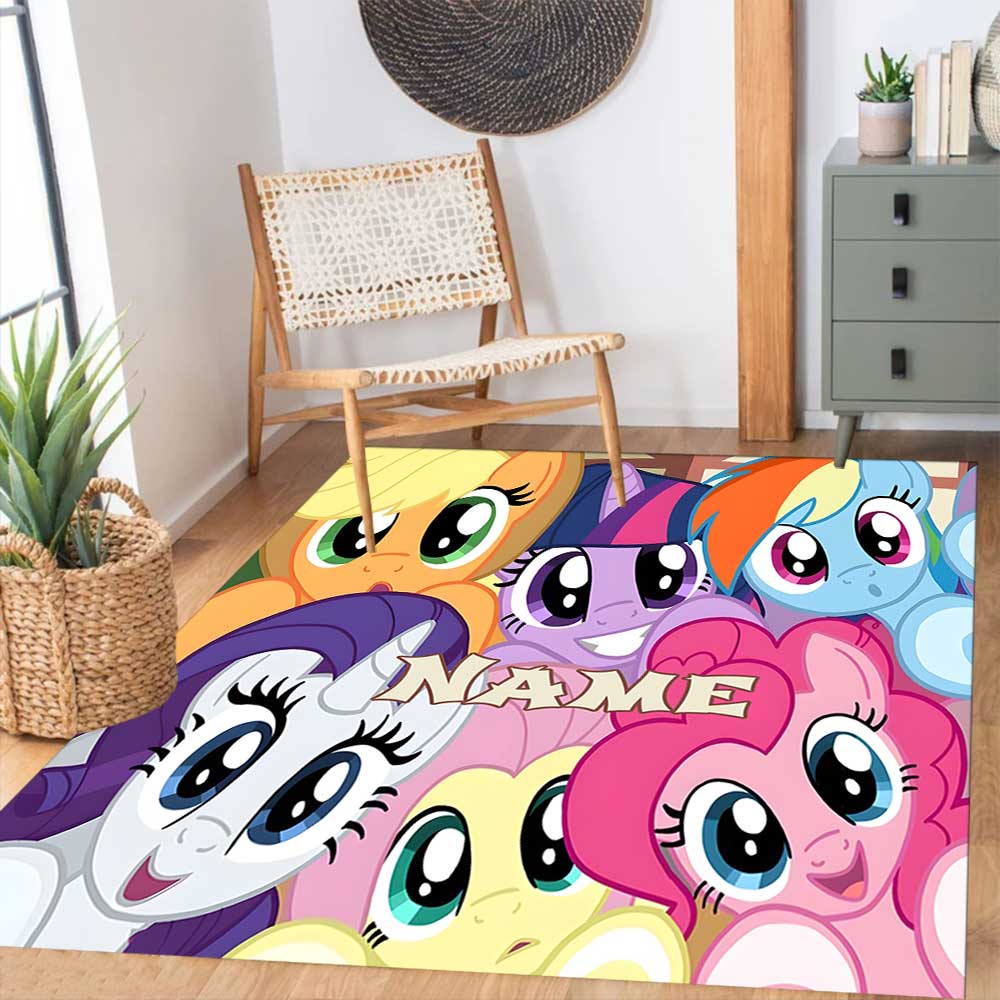 Little Pony (9) Customize your name rug, office chair cushion, home bedroom living room gift.