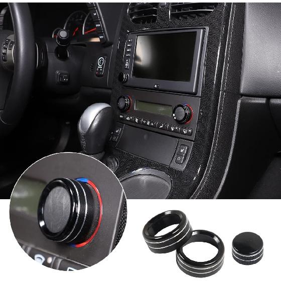 PIUGILH Air Conditioner Volume Tune Knob Cover Fit for Corvette C6 2007-2013 Interior Accessories,Aluminum Center Console AC Switch Knob Cover,3PCS