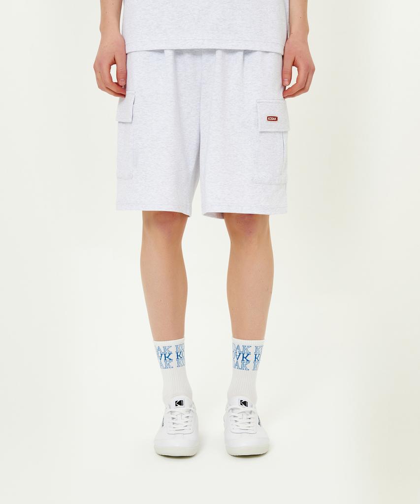 KODAK Breeze Pop Mesh Texture Knee-Length Shorts White Melange
