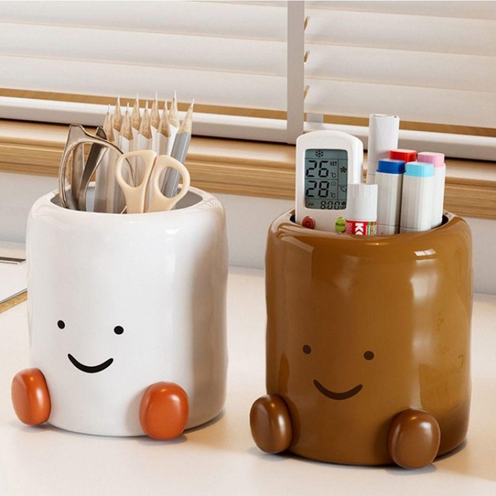 Cartoon Desktop Pen Holder Large Capacity Remote Control Storage Box  for Students Gift