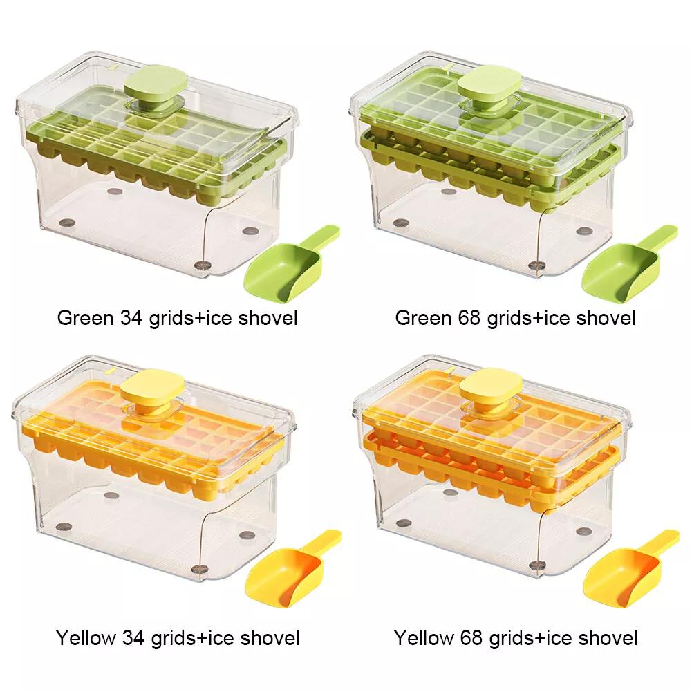 34/68 Grids Pressing Ice Cube Molds Ice Cream Molds Home Ice Box Model Easy To Take Off The Mold Freezing Whiskey Cocktail Tools