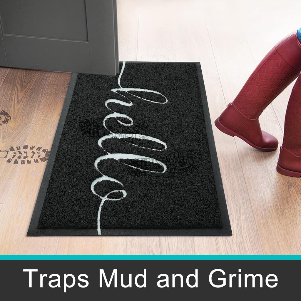 Olanly House Welcome Doormat Door Mat Dirt Resistant Entrance Foot Mat Outdoor Soft Kitchen Rug Absorbent Non-Slip Floor Carpet