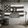 ASAP Rocky Rakim Mayers Gobelín Hip Hop Rapová Hudba Nástěnná Vlajka Černá Bílá Šedá Umění pro Ložnici Kolejní Dekor