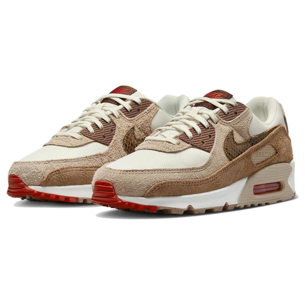 Nike Air Max 90 AMD Brown Snakeskin Women Sneakers Pale-Ivory Summit-White Oatmeal DX9502-100