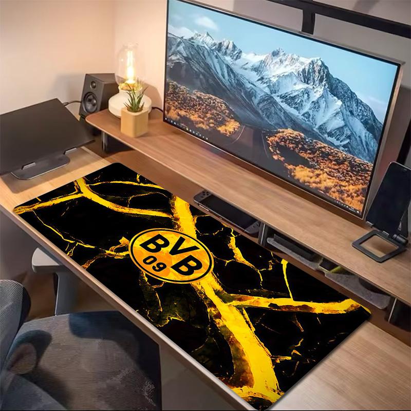 Borussia Dortmund2 Druck Kissen Rutschfest Laptop Tablet Großes Mauspadd XXL Matte Mini-PC Spielmatte Mit Verriegeltem Rand
