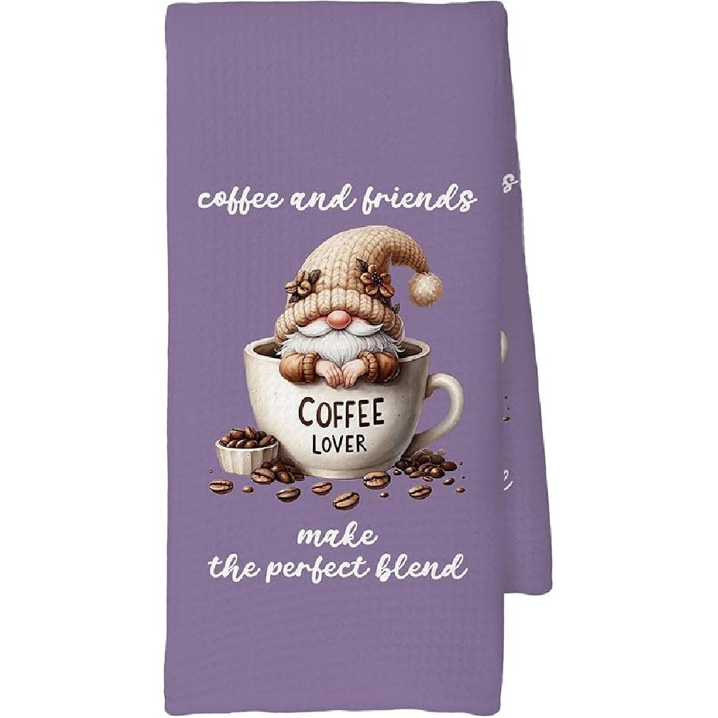 Coffee Kitchen Towels, Coffee-themed Gifts for Women Men Girls, Bar Decor Accessories, 16x24 Inch