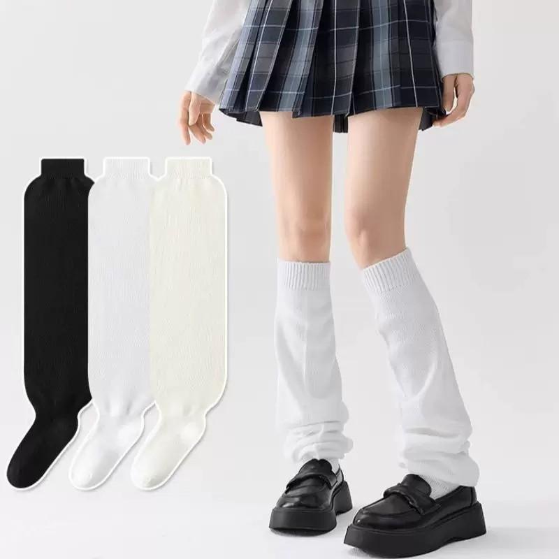 Flat bubble socks stacking socks jk Japanese stockings children's season stockings white knitted calf socks