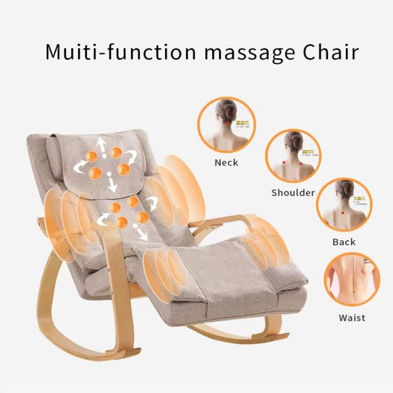 Ergonomic Massage Rocker Recliner Chair Heat And Vibration Neck Back Massage Removable Comfy Overstuffed Living Room Lounge Chai
