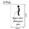 3 Pcs Funny Toilet Stickers, If You Miss Clean Your Piss Funny Decals, Wall Art Sign Decor, Removable Toilet Seat Quote Murals for Toilet WC Restroom