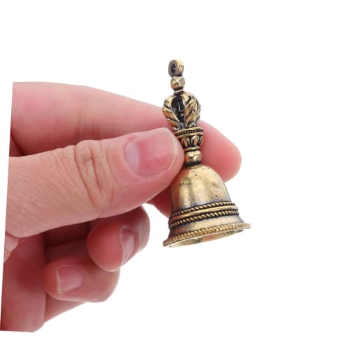 UKCOCO 5-Piece Retro Smooth Brass Hand Bell Set for Ceremonies, Meditation, Altar Decoration, Yoga, and Prayer. Smooth Edges for Home, Office, and Sho