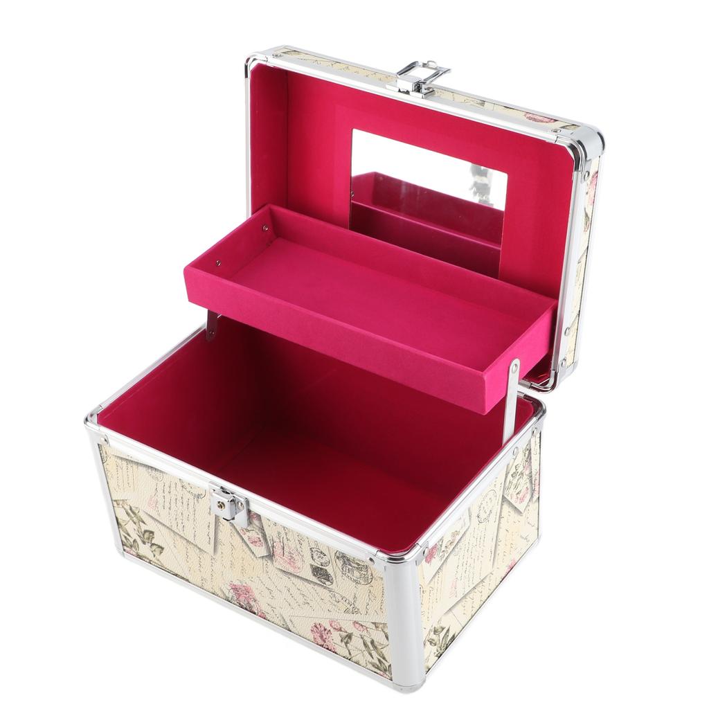 Large Capacity Makeup Bag, Eyelash Extension Tool Storage Box, Aluminum Alloy, Sturdy, Double Layer