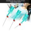 3 buc. Vârf de ac pentru irigare endodontică dentară Cot Cot cot Double Sided Hole pentru curățarea canalului radicular 25mm Verde
