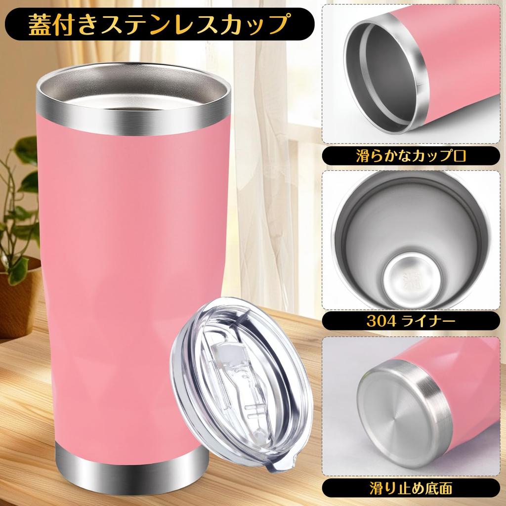 Spill-proof Vacuum Insulated Tumbler, 600ml, Stainless Steel, with Perforated Lid, Keeps Coffee Hot or Cold, Perfect for Cars, Outdoors, Students,