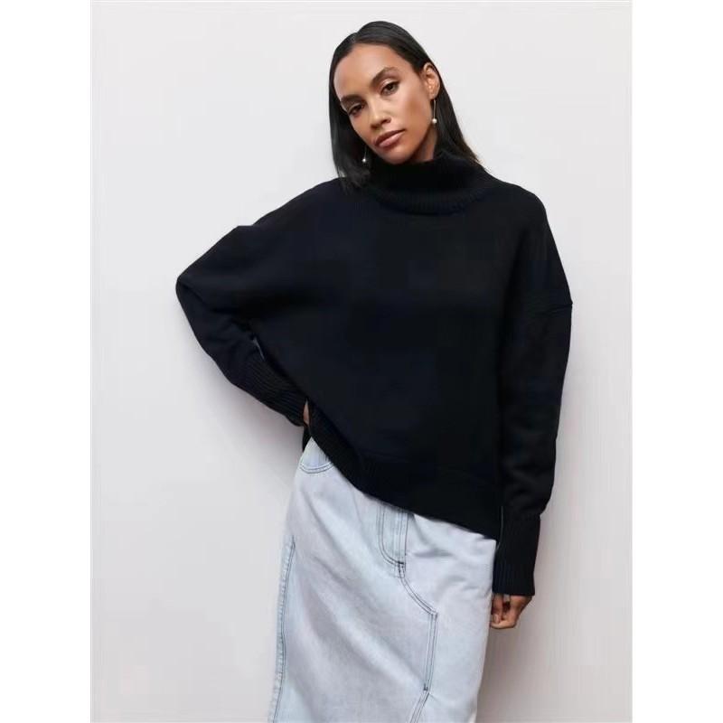 Soft High Neck Sweater Women Warm Thick Alpaca Blend Pullover Casual Daily Wear