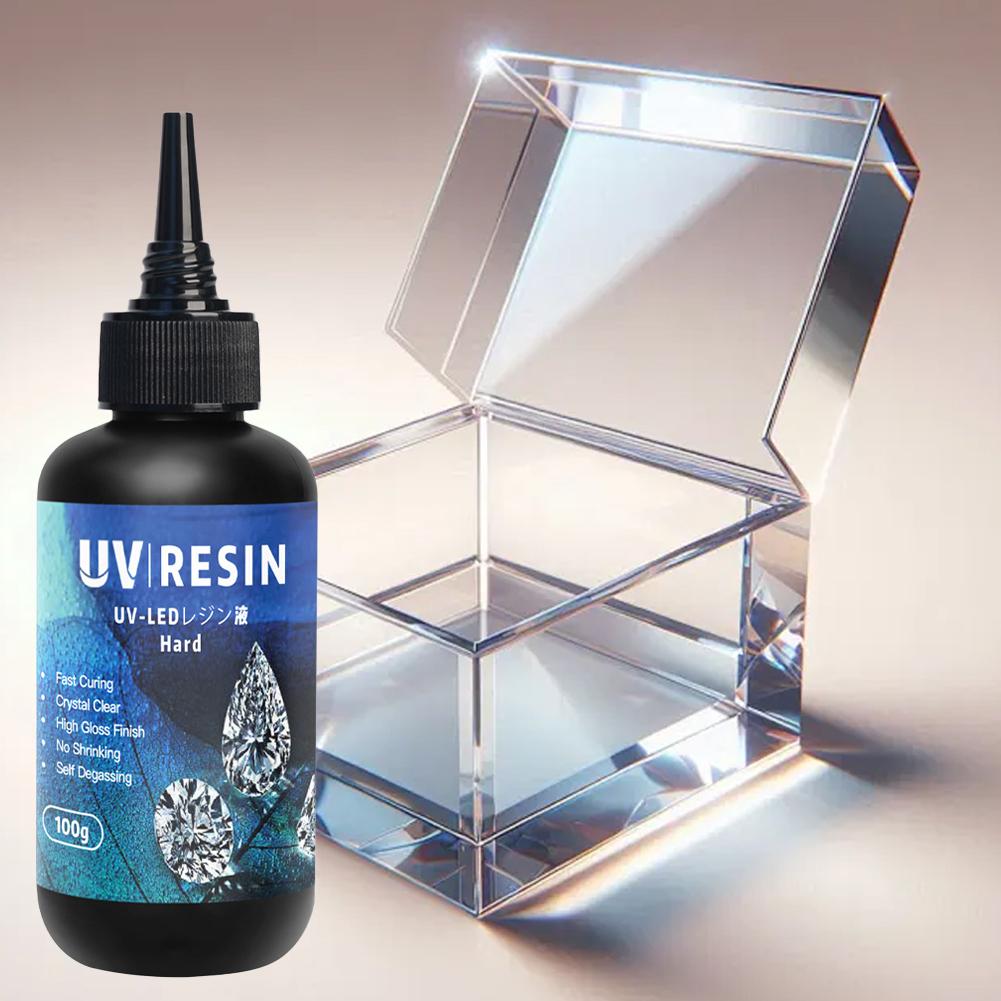 Hard UV Resin Glue Kit Fast Curing Epoxy Resin UV Glue with Mixing Tools for Starter Supplies for Art Craft Jewelry Making DIY