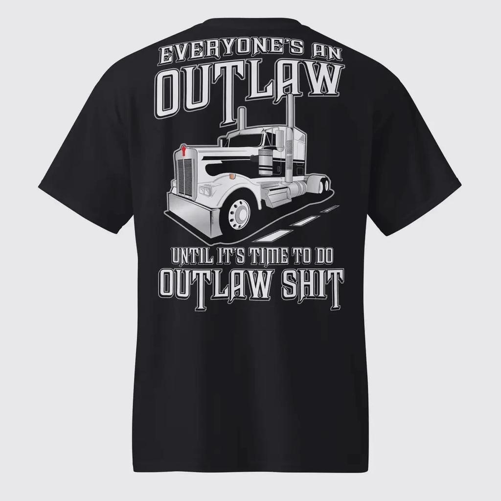 Outlaw Trucker T-Shirt Funny Semi Truck Driver Graphic Tee