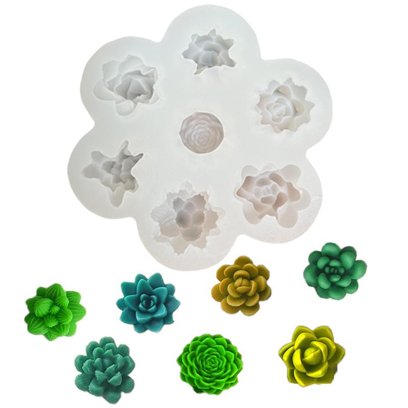7Pcs Flower Silicone Molds 3D Rose Peony Chocolate Cake Baking Mold Handmade Candle Soap Gypsum Resin Handicraft Making Tools