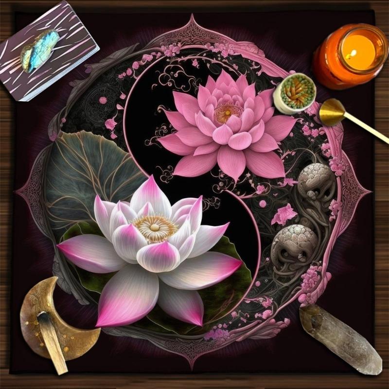 Divinations Tablecloth Flower TaiChi Astrologys Tarots Tablecloth Altars Cloth