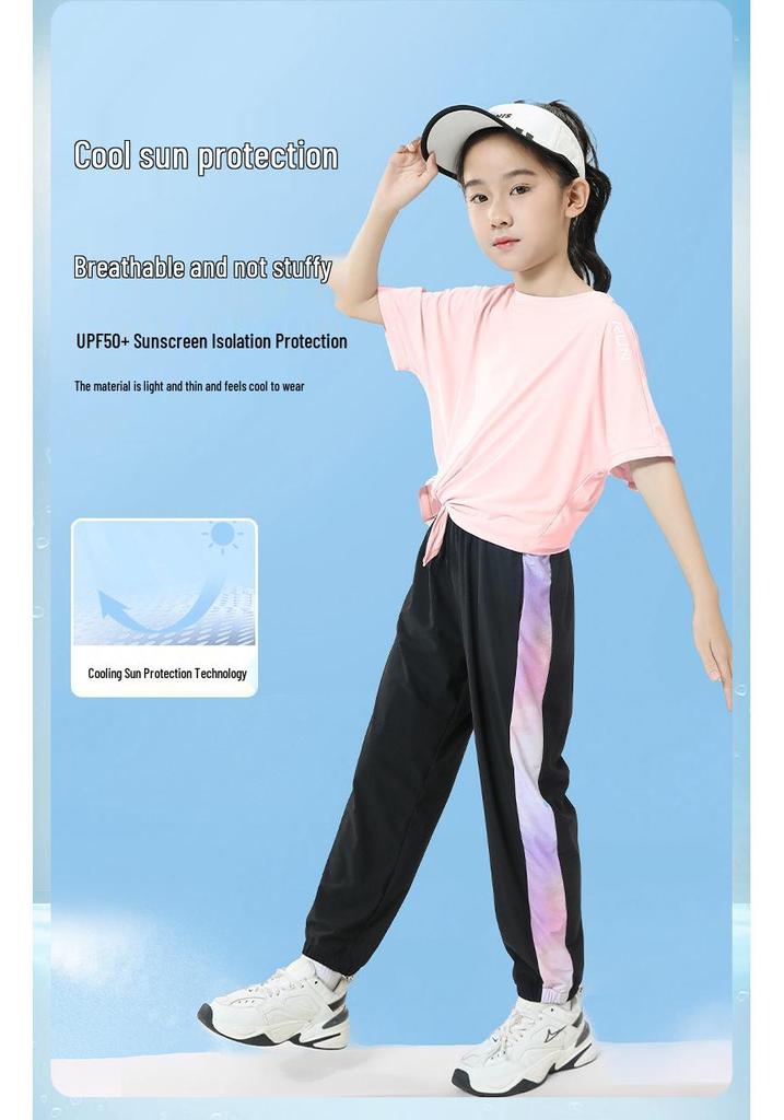 Ice-Feel Quick-Dry Elastic Running Pants for Men, Women, and Children