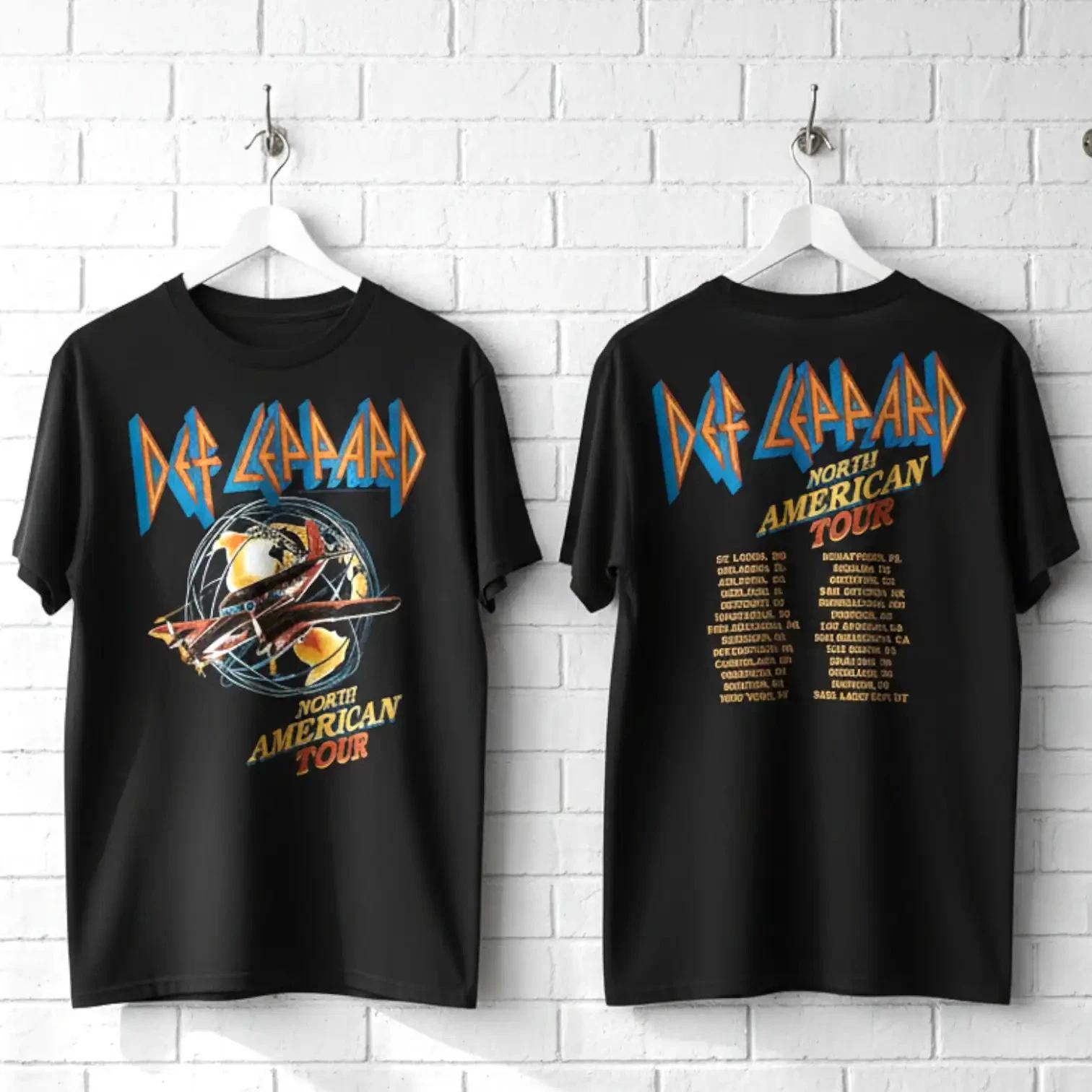Def Leppard North American Tour Cities Men s T Shirt XXXL