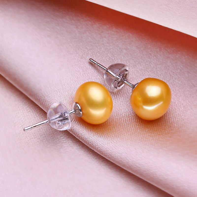 seniko Σκουλαρίκια 8-9 χιλιοστών φυσικού μαργαριταριού γλυκού νερού Fashion stud σκουλαρίκια για γυναίκες Δώρο για κορίτσια