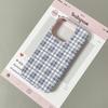 Blue White Plaid Lichee Leather Pattern Phone Case For iPhone 17 16e 16 15 14 13 12 11 Air Pro Max Plus X XR XSMax Shockproof