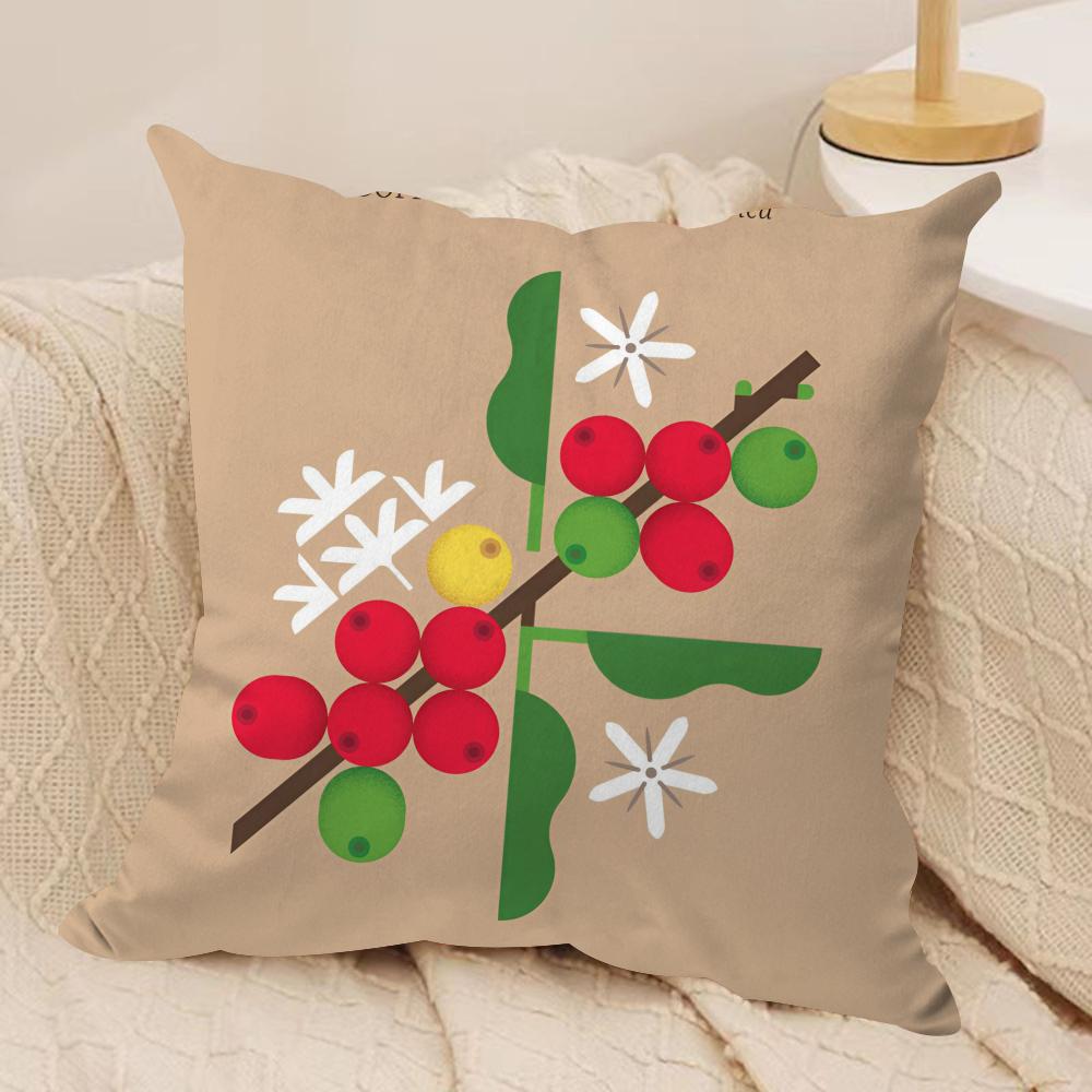 Flower Art Simple Cushion Cover Silky Short Plush DoubleSided Printed Pillow Case for Sofa All Seasons Home Decor Gift