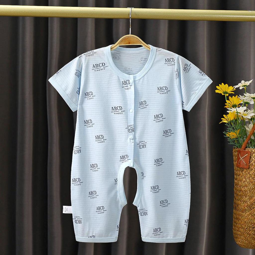 2023 Korean Style Infant Short Sleeve Cotton Bodysuit - Summer Thin Baby Jumpsuit