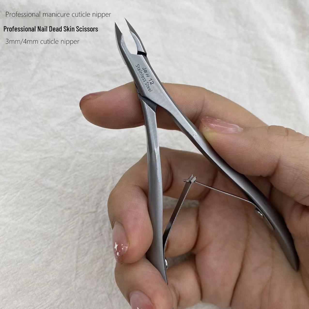 

Swan Bent Handle Cuticle Scissors: 4mm Precision Blades for Easy Dead Skin and Cuticle Removal - Manicurist Recommended Swan Nipper 4.0
