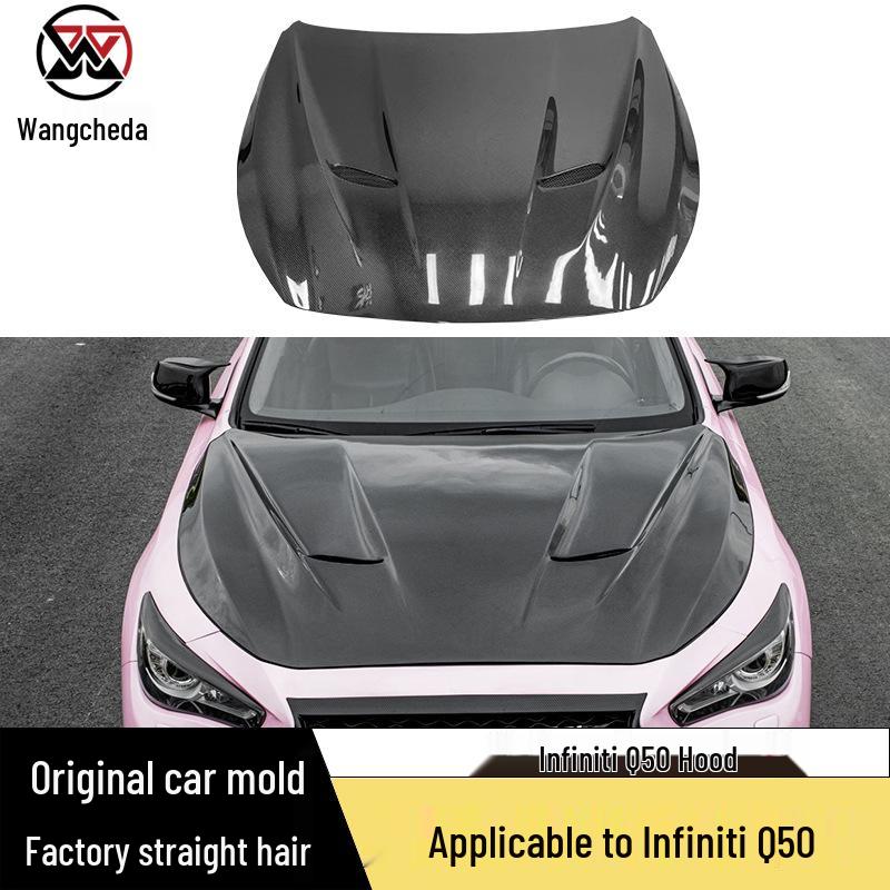 Infiniti Q50 Carbon Fiber Double Hole Hood Modification Kit