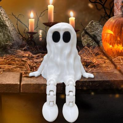 Ornement imprimé en 3D avec articulations mobiles Statue en forme de fantôme Matériau PLA résistant aux fissures Décoration Cadeau d'Halloween