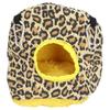 Warm Birdhouse Round Shape Soft Plush Save Space Easy Clean Safety Parrots HouseLeopard Print