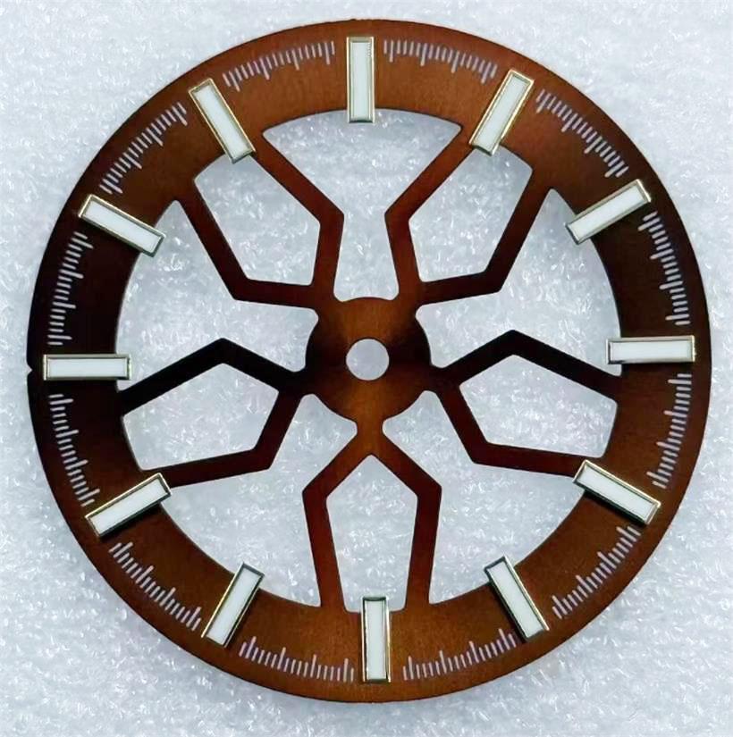 31.8MM Hollow Out Wheel Bone Green Luminous Dial Suitable For NH70 NH38 Mechanical Movement Watch Accessories
