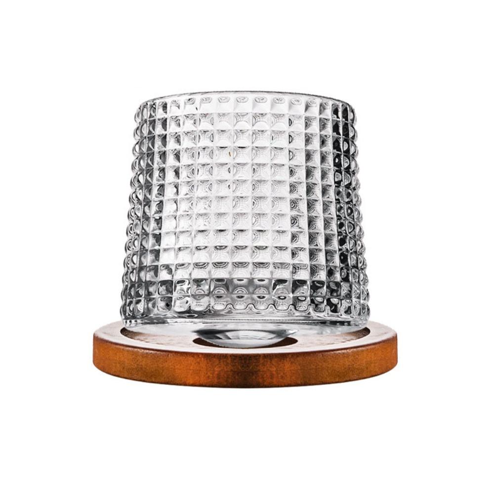 Bar Accessory With Base Spinning Whiskey Glass Clear Thickened Brandy Glass Rotating Wine Cup Beer