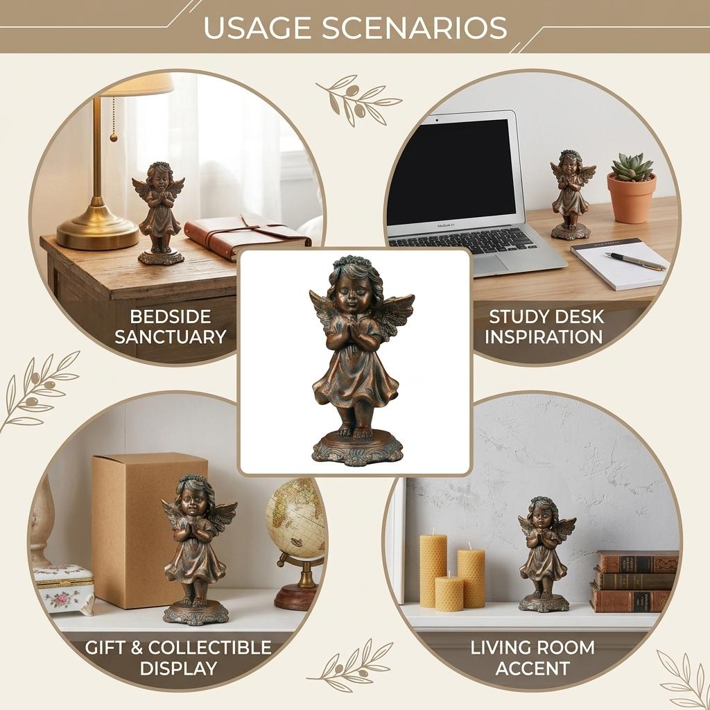 European Retro Angel Figurine Home Desktop Decoration Resin Vintage Design