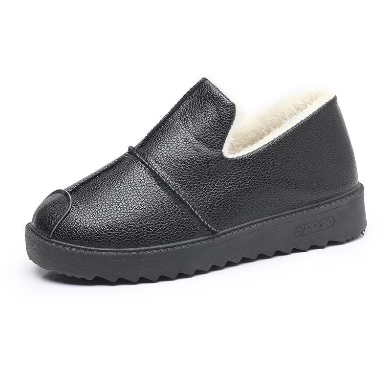 Medium thickened leather women's cotton shoes velvet warm cloth shoes cotton shoes casual non-slip snow boots